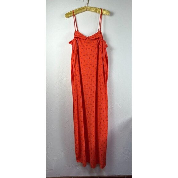 Urban Outfitters Womens Midi Romper Overall Dress Medium Orange Floral - Picture 1 of 9